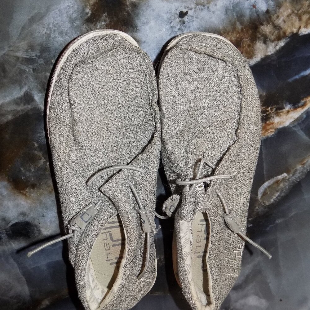 Hey Dude Wally Linen Iron Comfort Slip On Casual Size 8 Men's